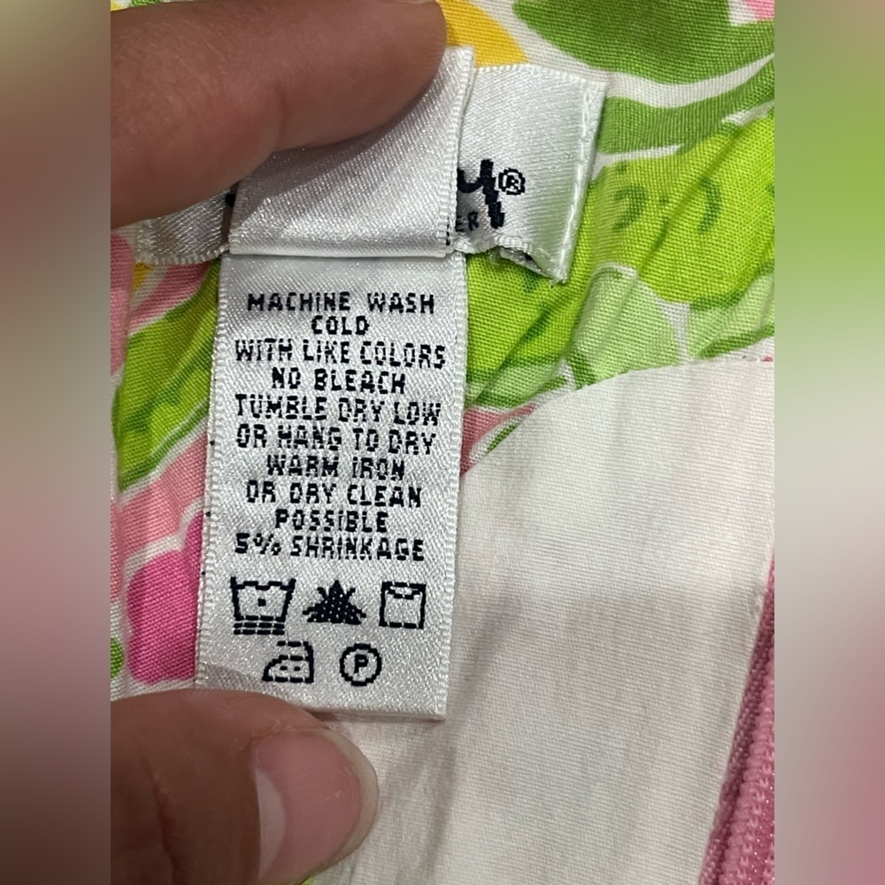 Lilly Pulitzer Pink and Green Floral Fabric - Picture 11 of 15